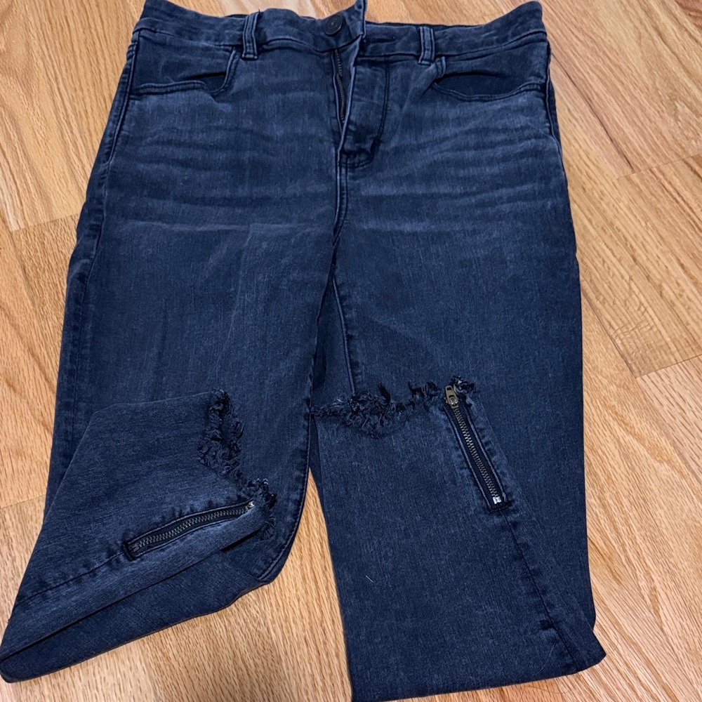 American Eagle Outfitters Dark Wash Cropped Jeans extra short length